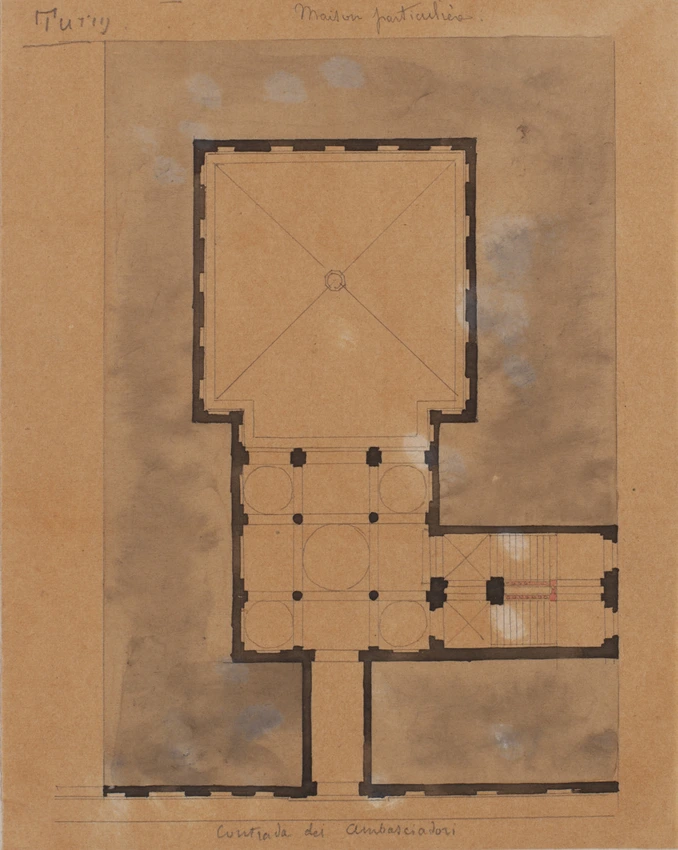 Edouard Villain - Plan de maison particulière, contrada dei Ambasciadori, Turin