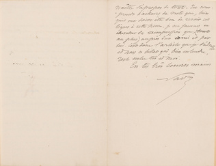 Nadar - Lettre de Félix Nadar adressée à Claretie