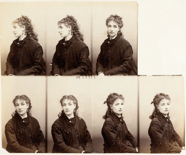 Sarah Bernhardt assise, en sept poses - André Adolphe Eugène Disdéri