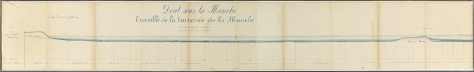 Gustave Eiffel - Projet de pont sous-marin pour la traversée de la Manche, profi...