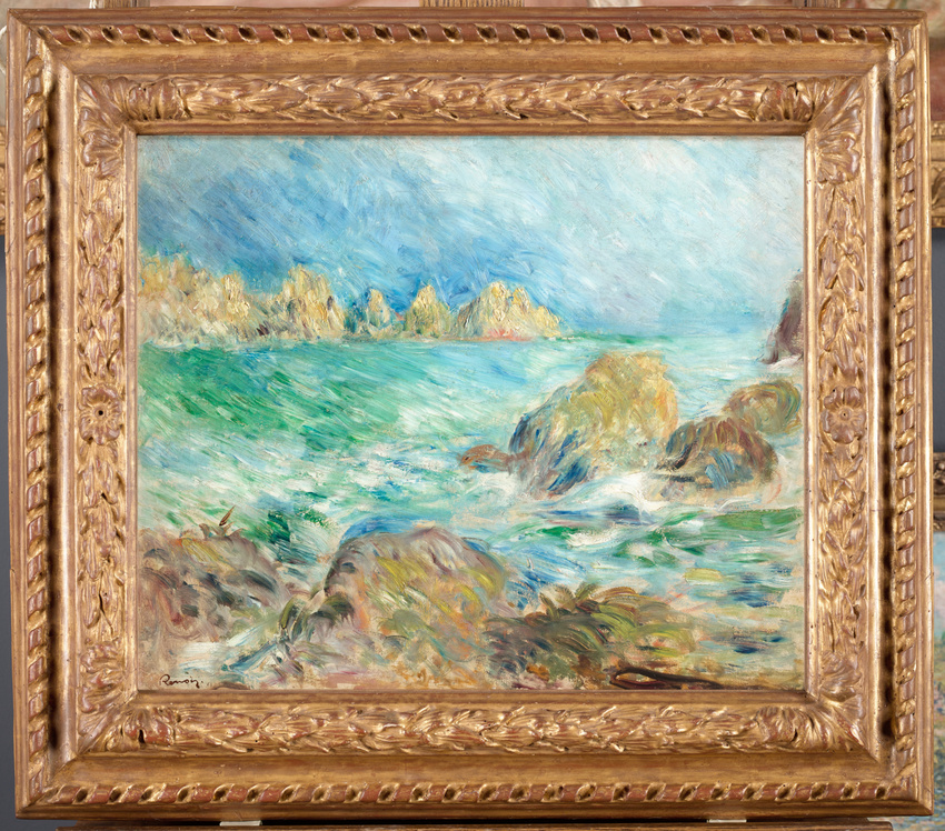 Toile Et Cadre Renoir 'Bords De Mer' - Style Impressionniste, Prêt à Accrocher