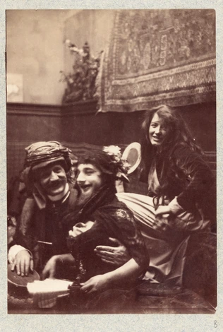 Henri Villain, Toulouse Lautrec et Lili Grenier déguisés, dans l'atelier d'Albert Grenier - Anonyme