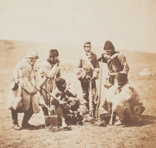 Roger Fenton - Capt. Pechell and Men of the 77th Regiment in Winter Dress