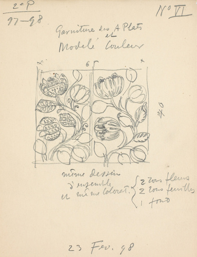 Eugène Grasset - Motifs de fleurs fantaisies pour garniture des aplats et modelé...