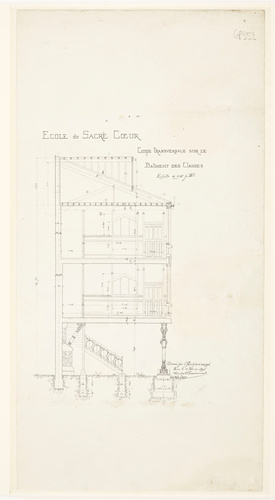 Hector Guimard - Paris 16e, 9, avenue de la Frillière, école du Sacré-Cœur (bât...