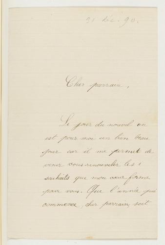 Jeanne Fesser - 31 déc. 1890, La Côte St-André, de Jeanne Fesser à Jongkind, son...