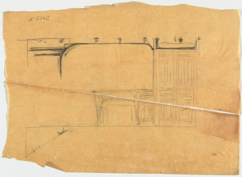 Hector Guimard - Etude pour la corniche d'un salon