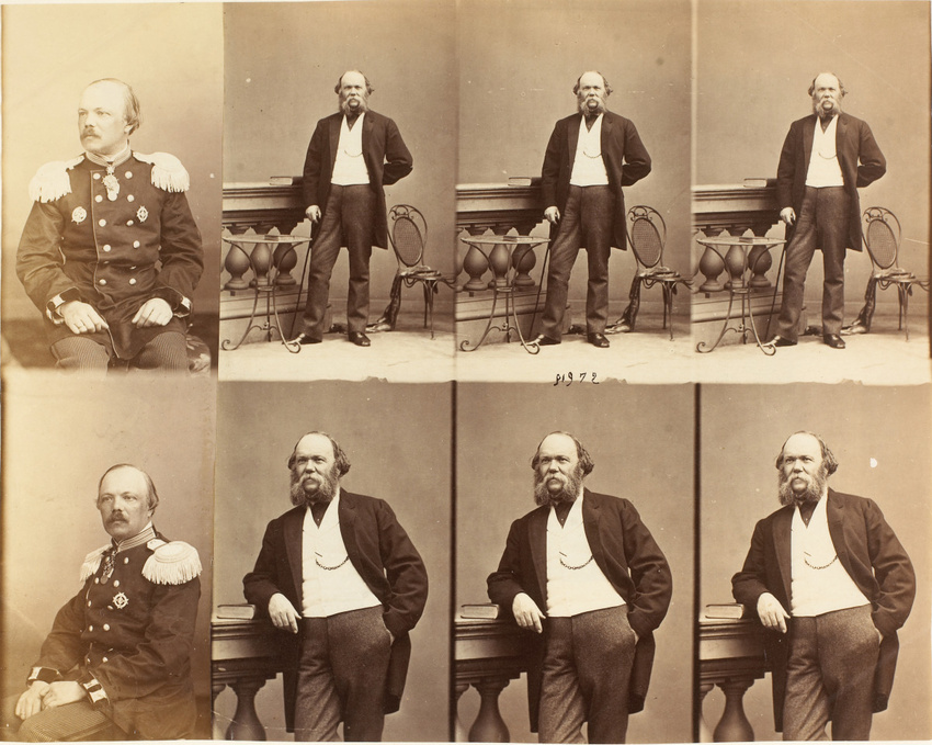 André Adolphe Eugène Disdéri - Lieutenant-colonel Fitzgerald en six poses et Gén...