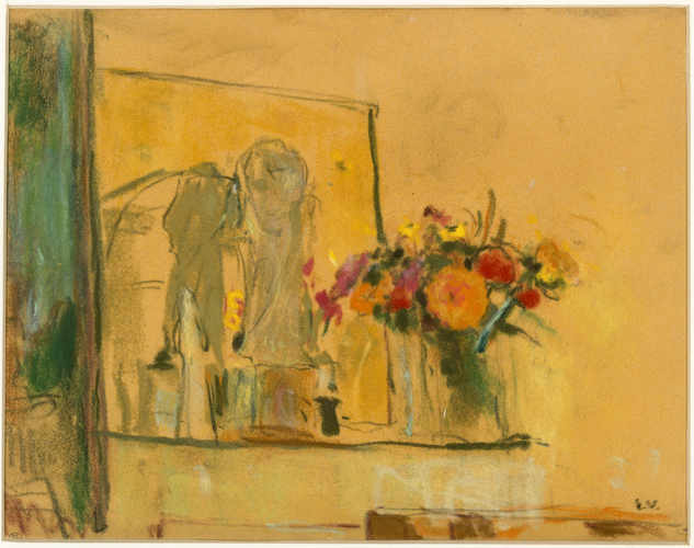 Edouard Vuillard - Bouquet de soucis sur la cheminée