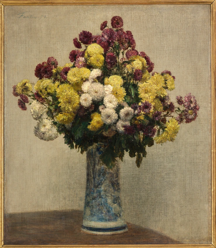 Chrysanthèmes dans un vase - Henri Fantin-Latour