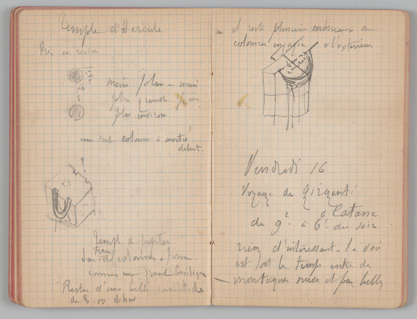 Charles-Justin Le Coeur - Carnet de notes concernant son voyage en Italie
