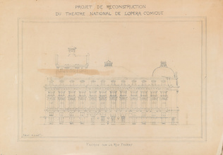 Alphonse Crépinet - Projet de reconstruction de l'Opéra Comique, façade latérale...