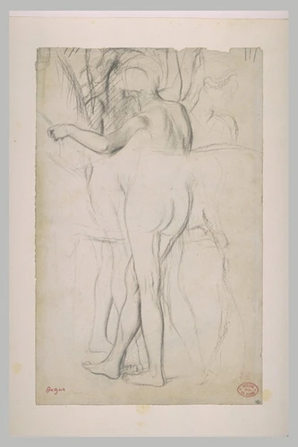 Edgar Degas - Femme nue tenant les brides d'un cheval