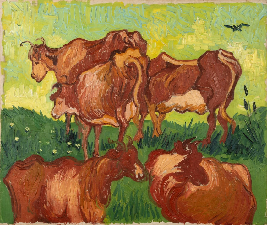 Vaches dans un pré - Vincent Van Gogh