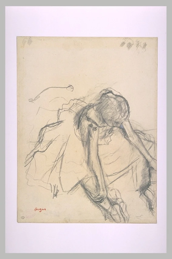 Edgar Degas - Danseuse assise, essayant ses pointes