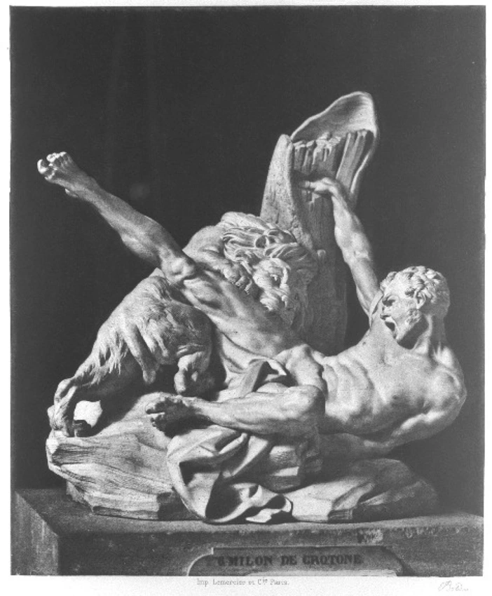 Edouard Baldus - "Milon de Crotone", sculpture d'Etienne Maurice Falconet