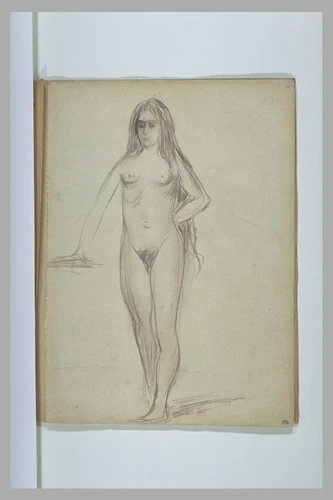 Charles Cottet - Jeune femme nue debout, de face