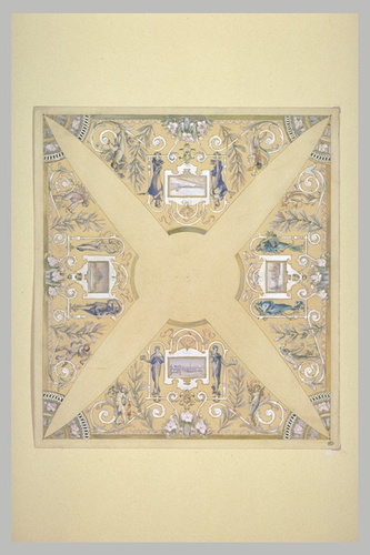 Luc Olivier Merson - Etude pour un plafond à quatre compartiments