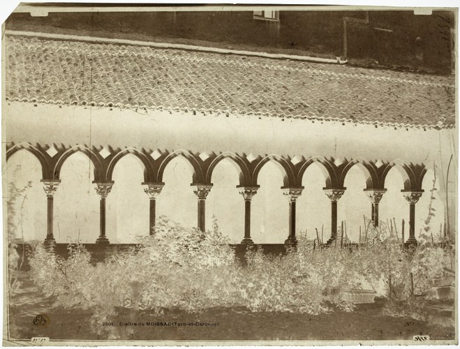 Gustave Le Gray - Moissac (Tarn-et-Garonne) - Jardin du cloître, église Saint-Pi...