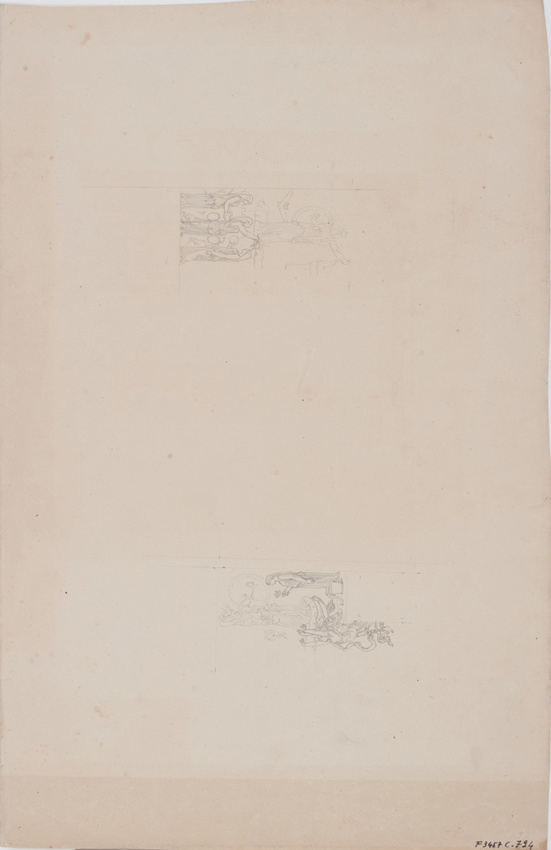 Louis Boitte - Etude de moulure (recto) ; Scène à l'antique (verso)