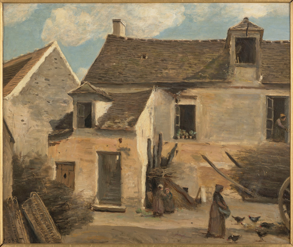 Camille Corot - Cour d'une maison de paysans aux environs de Paris