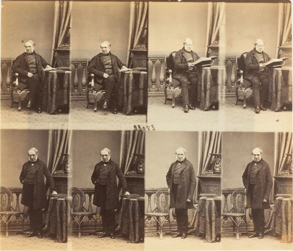 André Adolphe Eugène Disdéri - Lord Cranworth en huit poses, quatre assis, quatr...