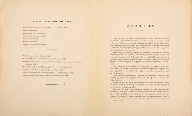 Louis Lumière - Notice sur les titres et travaux de Monsieur Louis Lumière