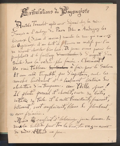 Charles-Henri Pille - Page manuscrite (le recto)