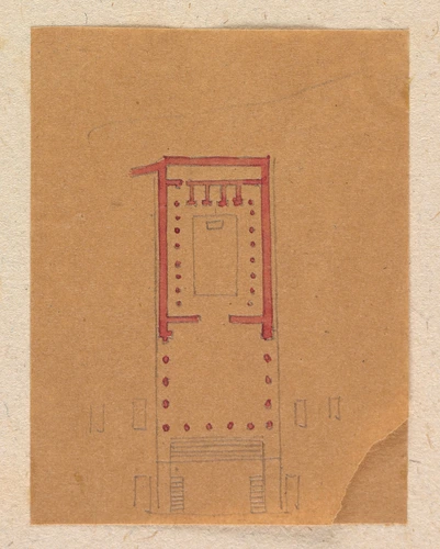 Edouard Villain - Plan d’un édifice rectangulaire tripartite