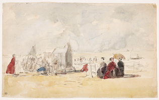 Eugène Boudin - Sur le rivage