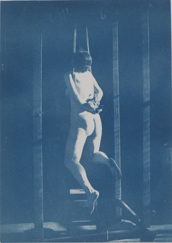 Charles-François Jeandel - Femme nue attachée, suspendue, jambes repliées