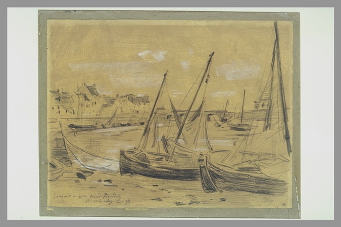 Henri Michel-Lévy - Bateaux sur la grève