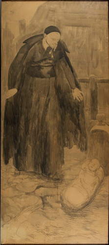 Albert Besnard - Saint Vincent de Paul trouvant un enfant dans un couffin