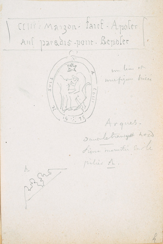 Victor Ruprich-Robert - Reproduction d'une inscription "un lion et une figure br...