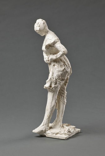 François Pompon - Femme au corset relevant sa chemise