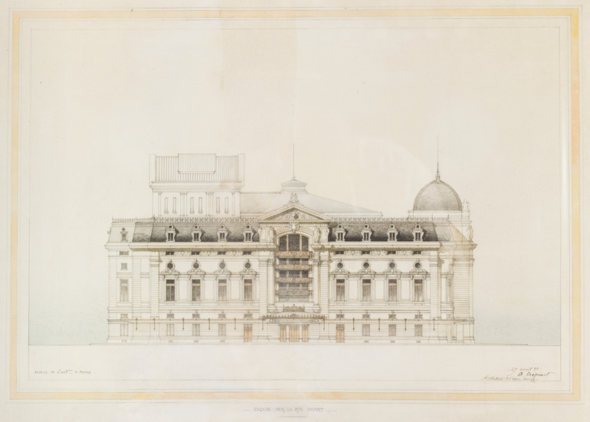Alphonse Crépinet - Projet de reconstruction de l'Opéra Comique, façade latérale...