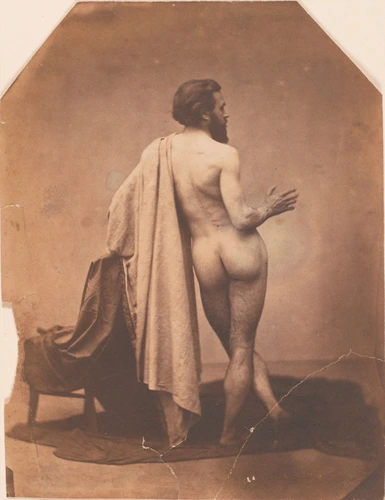 Etude de nu masculin de dos - Edmond Lebel