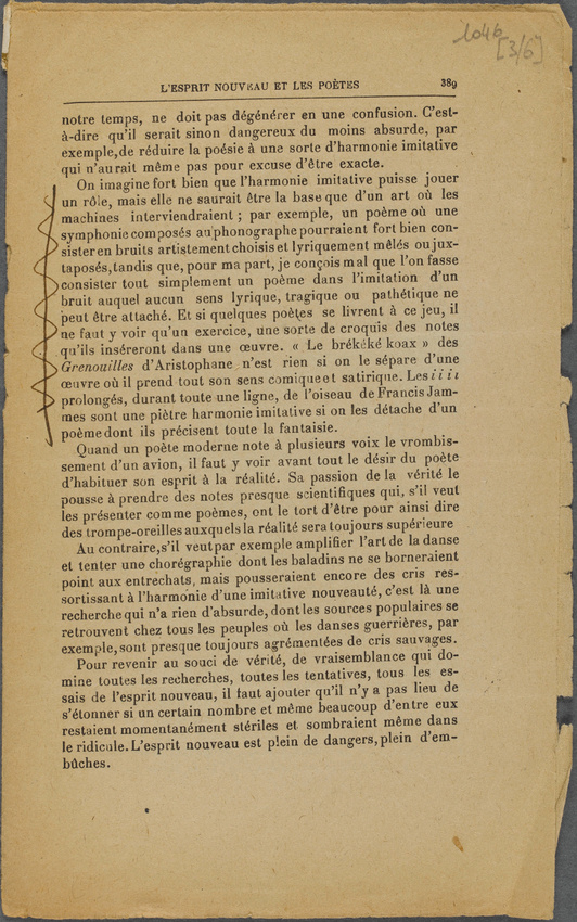 Guillaume Apollinaire - Mercure de France - I-XII-1918. p. 385 à 396, L'Esprit n...