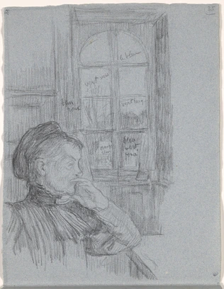 Femme en buste, de profil à droite, devant une fenêtre - Georges Lacombe