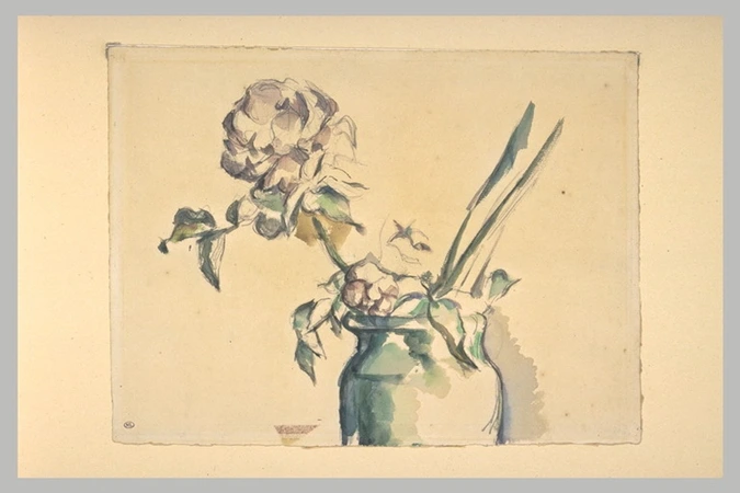 Paul Cézanne - Rose dans un vase vert