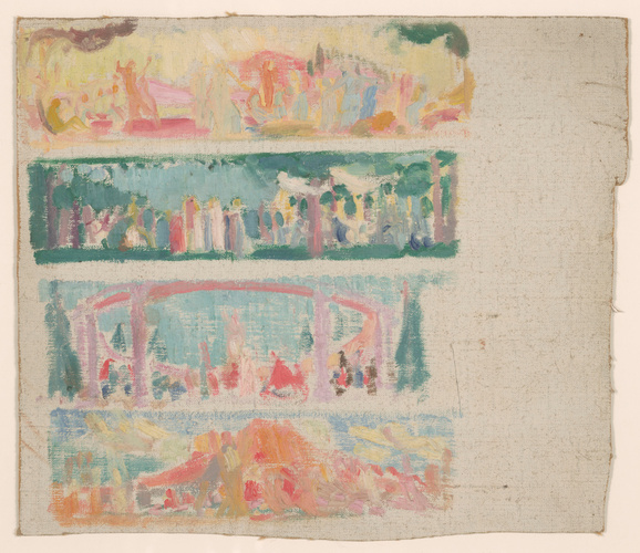 Maurice Denis - Esquisse pour les quatre grands panneaux du plafond du théâtre d...