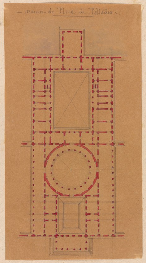 Edouard Villain - Plan de la maison de Pline, Palladio