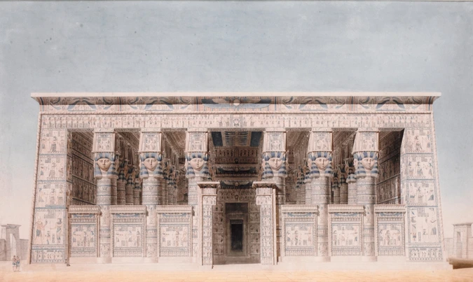 Jacques Ignace Hittorff - Elévation du Temple de Dendérah, Egypte