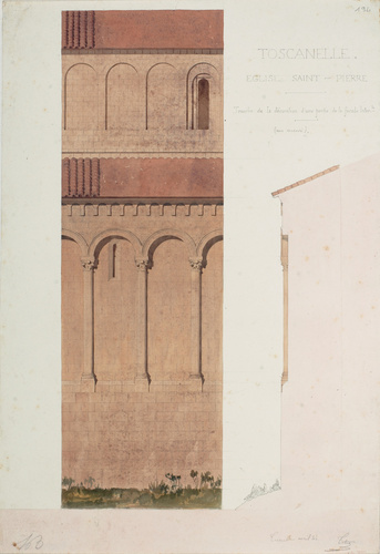 Jacques Martin Tetaz - Italie du Nord, église Saint-Pierre à Toscanella, élévati...