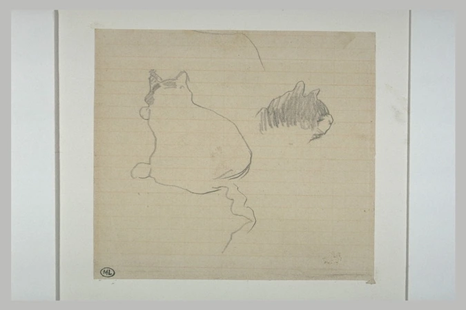 Edouard Manet - Deux croquis de chats
