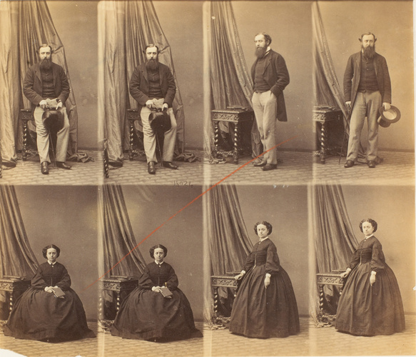 André Adolphe Eugène Disdéri - Lord Georges Elizes et sa femme en huit poses, qu...