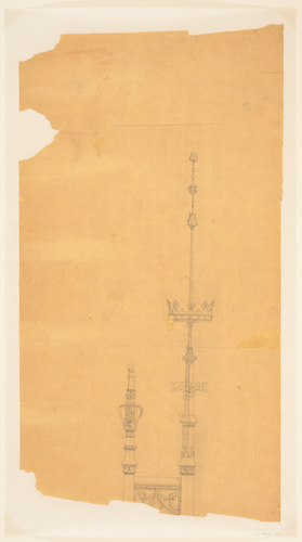 Maison Monduit - Projet de couronnement, épi de faîtage à décor de couronne et d...