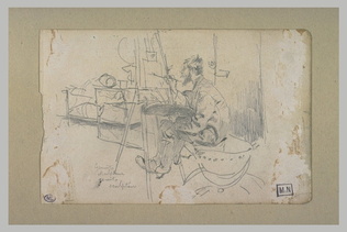 Giovanni Boldini - Vincent Gemito (1852-1929) dessinant