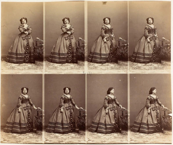 André Adolphe Eugène Disdéri - Mme Alphonsine en pied, en huit poses