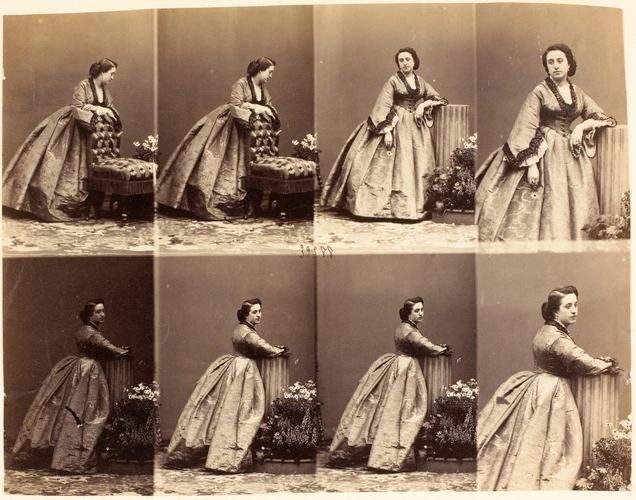 Madame Moret en pied, en huit poses - André Adolphe Eugène Disdéri